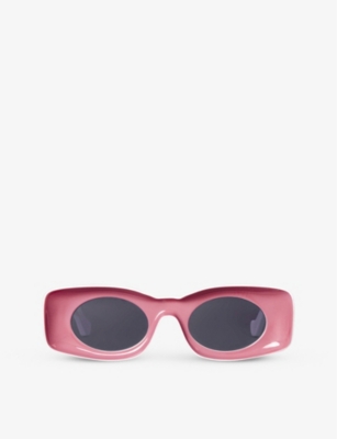 LOEWE LOEWE WOMEN'S CORAL PINK X PAULA'S IBIZA ORIGINAL OVAL ACETATE SUNGLASSES,56719766