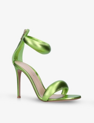 GIANVITO ROSSI Bijoux metallic leather heeled sandals