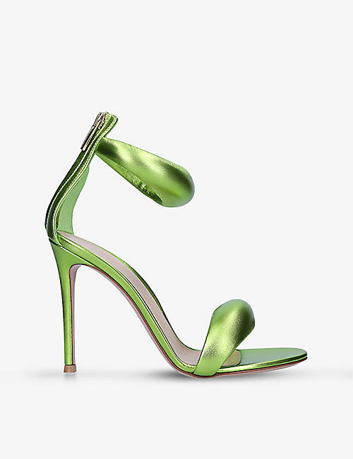 GIANVITO ROSSI: Bijoux metallic leather heeled sandals