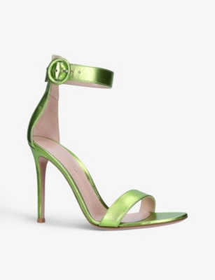 GIANVITO ROSSI Portofino metallic leather sandals