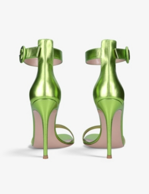 GIANVITO ROSSI Portofino metallic leather sandals