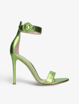 GIANVITO ROSSI Portofino metallic leather sandals