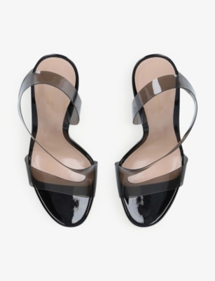 Shop Gianvito Rossi Women's Black Metropolis Transparent-strap Pvc Heeled Sandals
