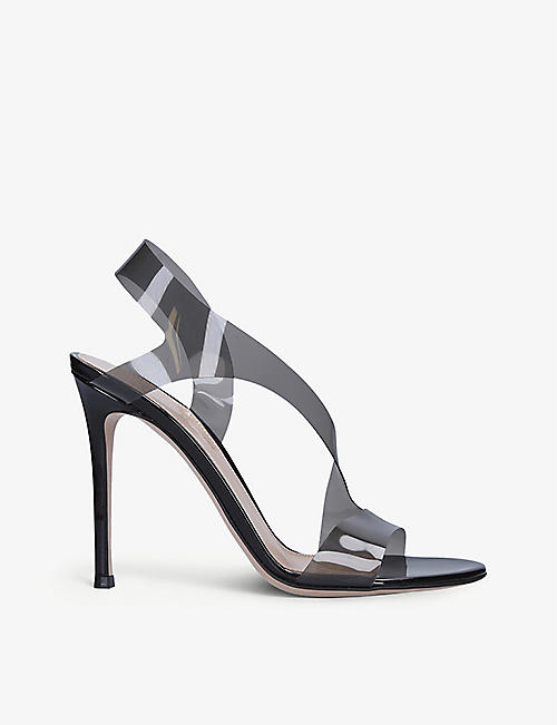 GIANVITO ROSSI: Metropolis transparent-strap PVC heeled sandals