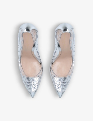 GIANVITO ROSSI Halley crystal-embellished PVC and leather courts