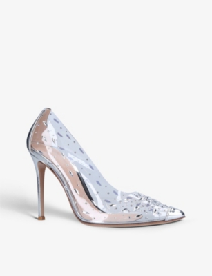 GIANVITO ROSSI Halley crystal-embellished PVC and leather courts