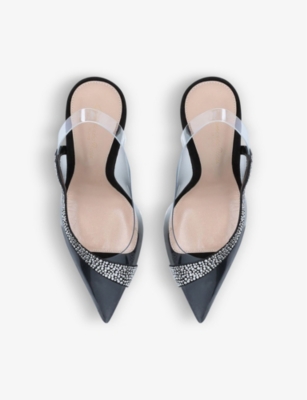 GIANVITO ROSSI Hortensia 105 crystal-embellished PVC and leather slingbacks