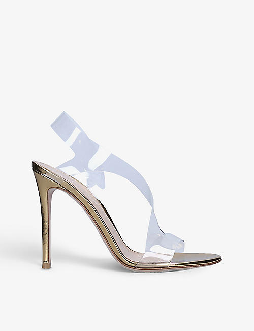 GIANVITO ROSSI: Metropolis 105 PVC and leather heeled sandals