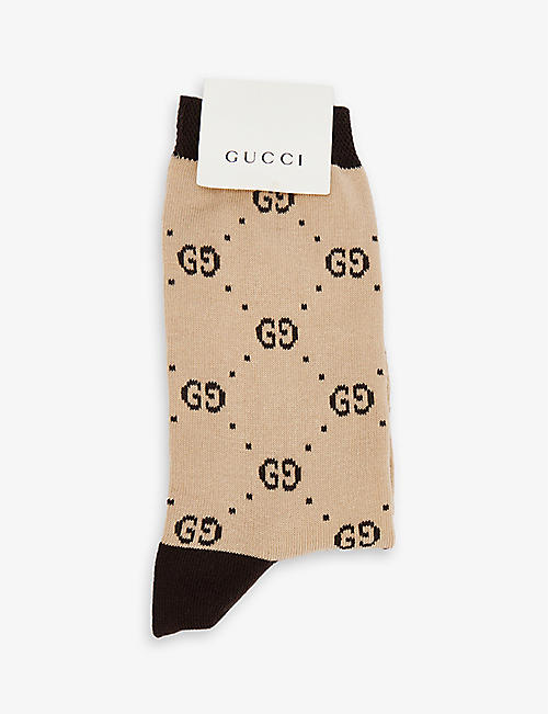 GUCCI: GG graphic-print cotton-blend socks 12 years