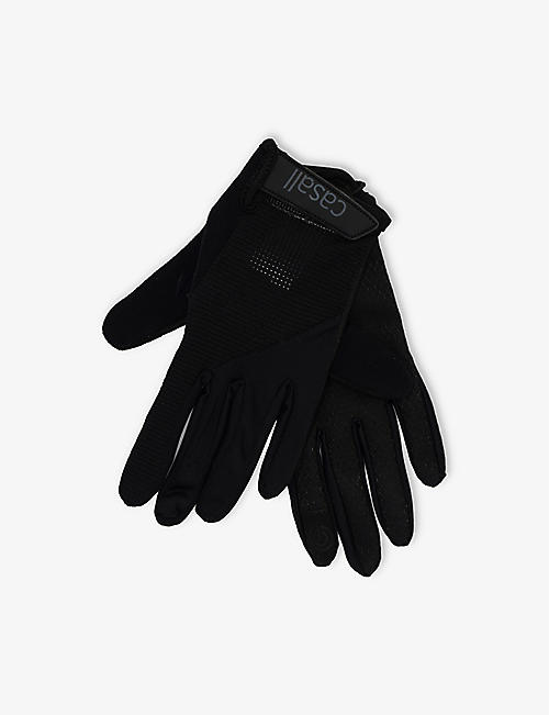CASALL: Contrast-panel brand-print gloves