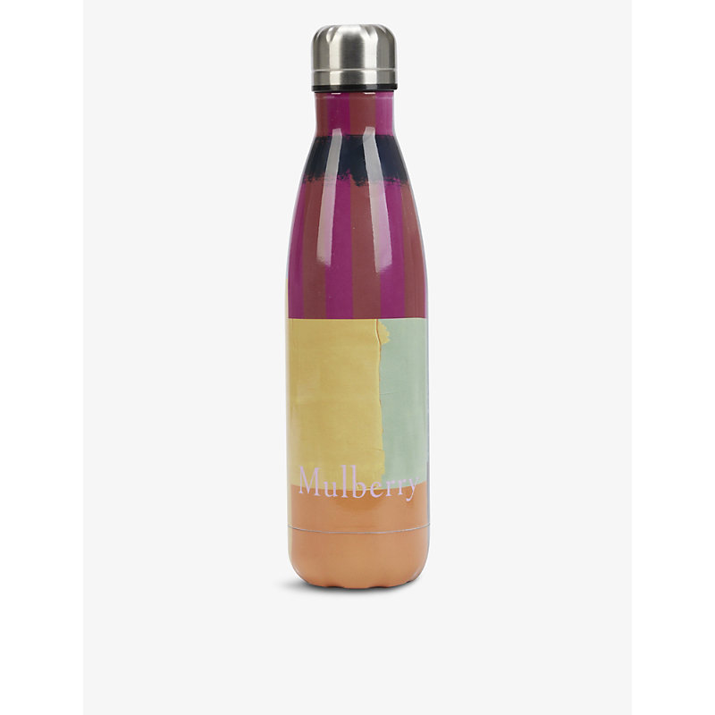 Mulberry Womens Multicolour Logo-print Stainless-steel Water Bottle