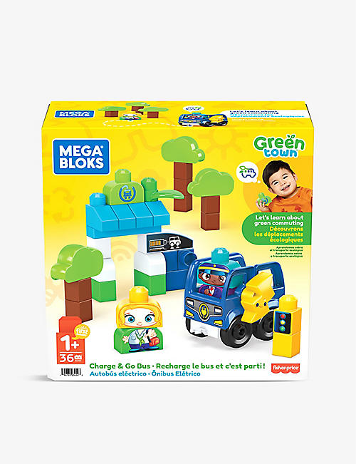MEGA BLOX: Green Town Charge & Go bus playset
