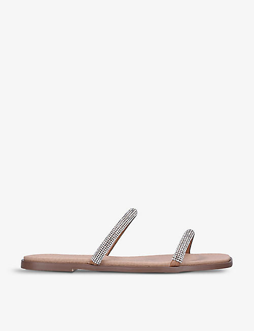 KG KURT GEIGER: Rachel embellished vegan-leather sandals