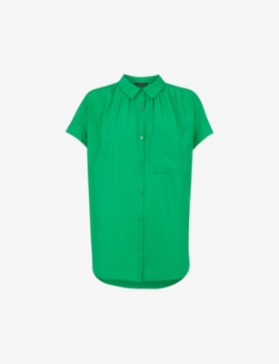Whistles Womens Green Nicola Relaxed-fit Crepe Blouse In Green