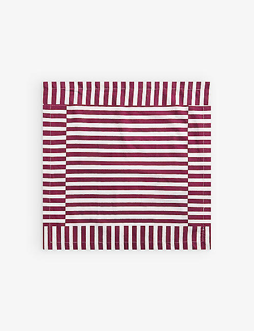 ANNA + NINA: Mulberry striped woven napkin