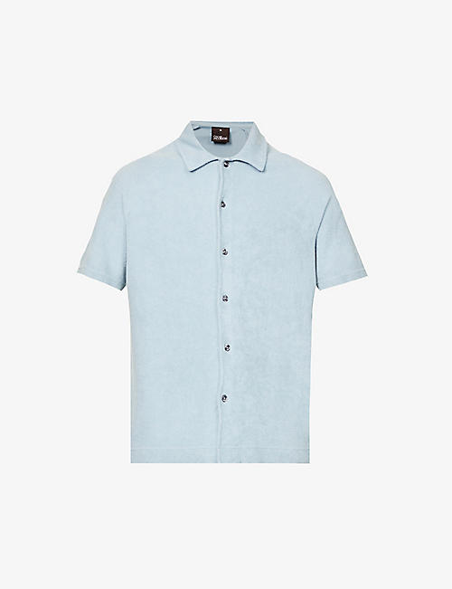 OSCAR JACOBSON: Albin marled-pattern cotton polo shirt