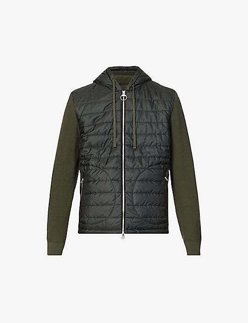 BARBOUR: Rathmell quilted cotton-knit and shell hooded jacket