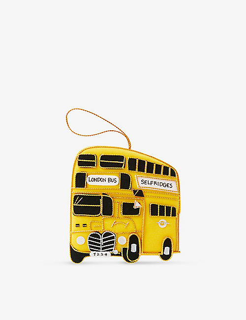 CHRISTMAS: St Nicholas LTD x Selfridges yellow bus Christmas decoration 9cm