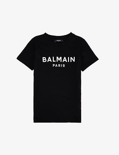 BALMAIN: Logo-print cotton-jersey T-shirt 4-14 years