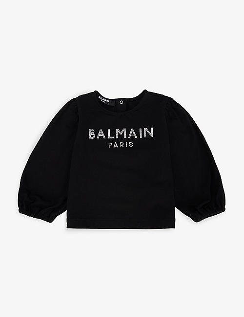 BALMAIN: Logo-print cotton-jersey T-shirt 6-36 months