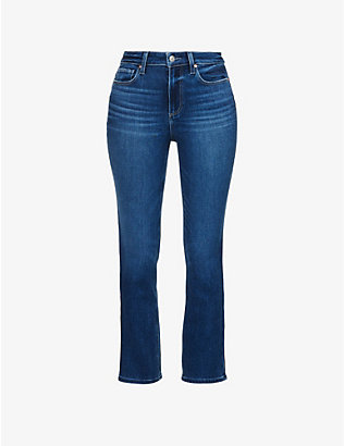 PAIGE: Cindy straight-leg high-rise stretch-denim jeans