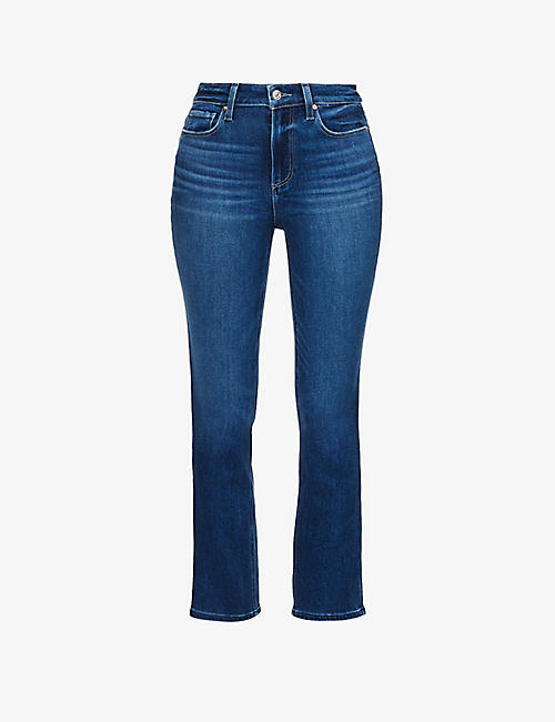 PAIGE: Cindy straight-leg high-rise stretch-denim jeans