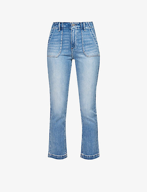 PAIGE: Mayslie straight-leg mid-rise stretch-denim jeans
