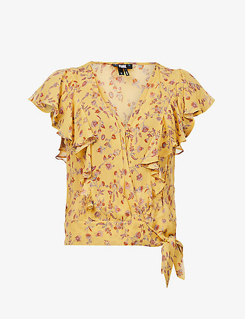 PAIGE: Trista floral-print relaxed-fit silk blouse