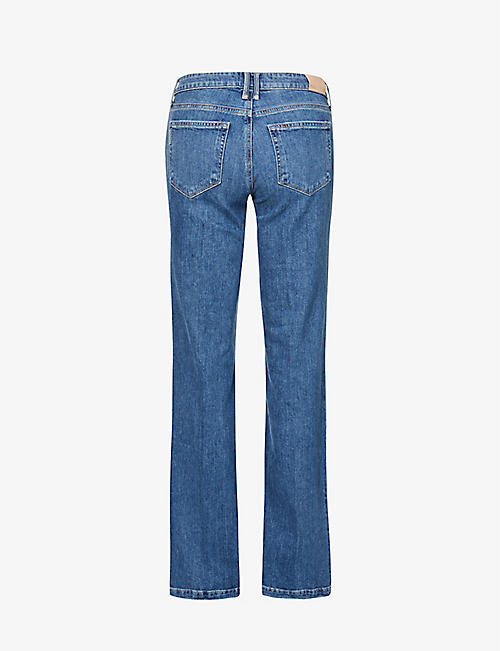 Mid-rise wide-leg cropped denim jeans Selfridges & Co Women Clothing Jeans Straight Jeans 
