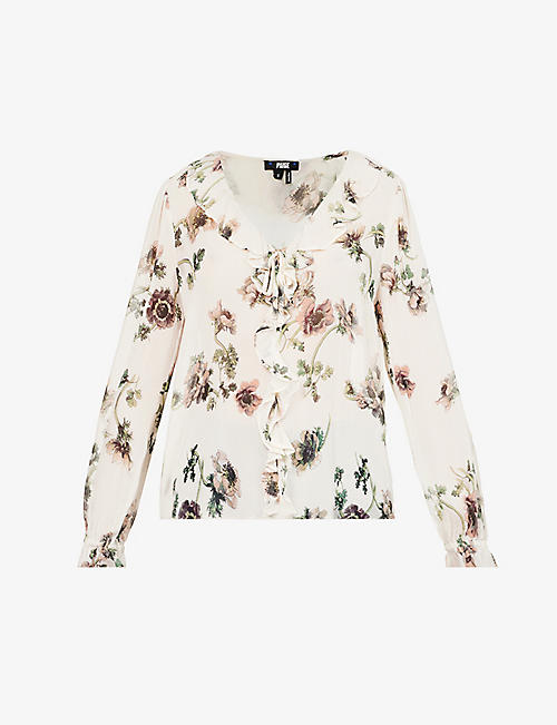 PAIGE: Karin floral-print silk blouse