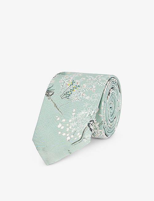 THOM BROWNE: Floral-print silk tie