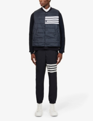 THOM BROWNE Four-bar reversible padded shell gilet