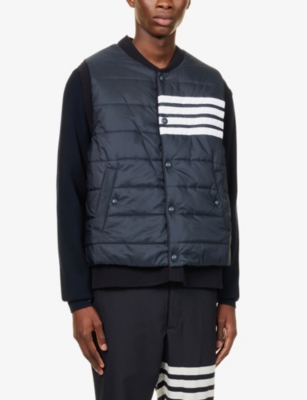 THOM BROWNE Four-bar reversible padded shell gilet