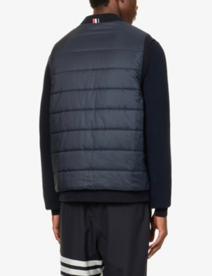 THOM BROWNE Four-bar reversible padded shell gilet