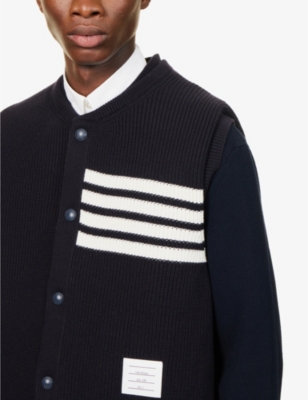 THOM BROWNE Four-bar reversible padded shell gilet