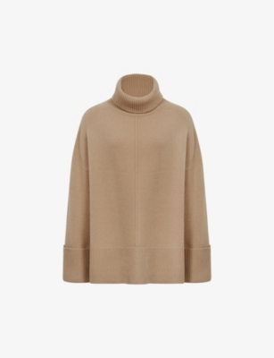 Womens camel roll neck jumper sale