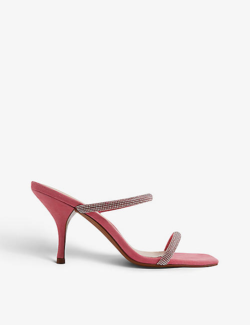 REISS: Cai crystal-embellished woven heels
