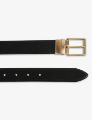 Shop Reiss Men's Black Ricky Reversible Leather Belt