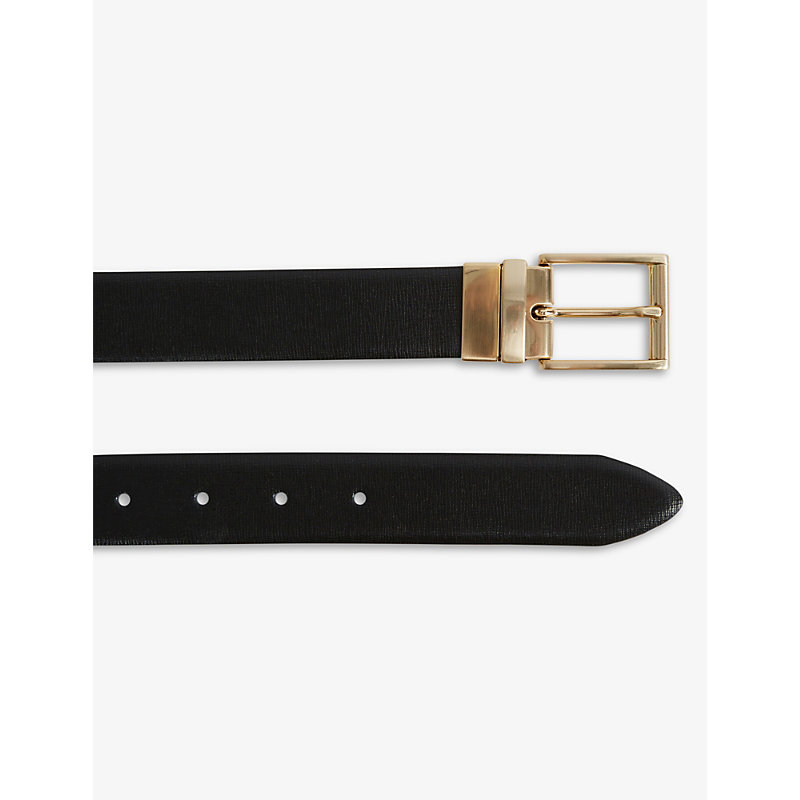 Shop Reiss Men's Black Ricky Reversible Leather Belt