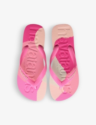 Shop Havaianas Top Logomania Rubber Flip-flops In Crystal Rose