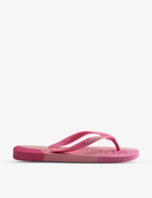 Shop Havaianas Top Logomania Rubber Flip-flops In Crystal Rose