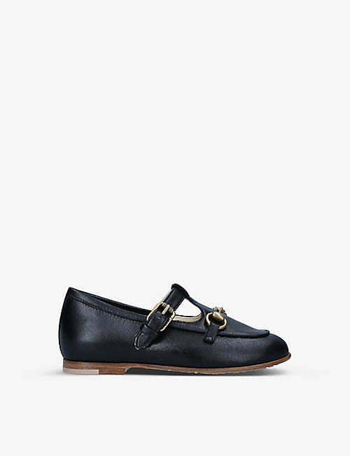 GUCCI: Horsebit-detail leather loafers 1-4 years
