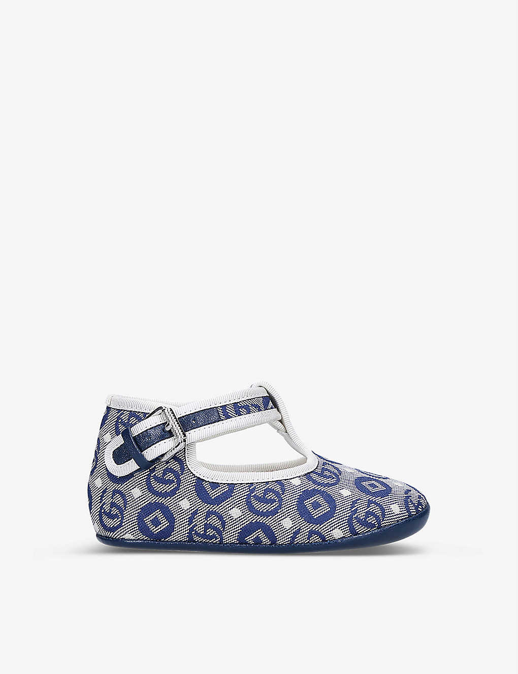 Shop Gucci Teo Woven Shoes 0-6 Months In Blue