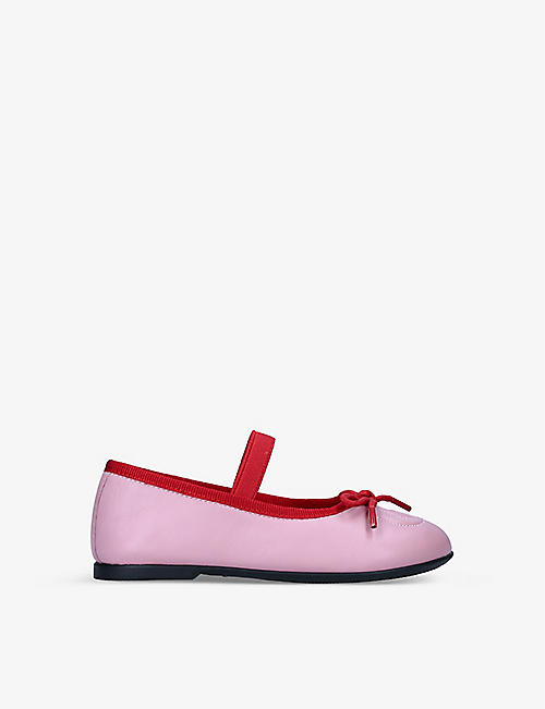 GUCCI: Carla logo-embossed leather shoes 1-4 years