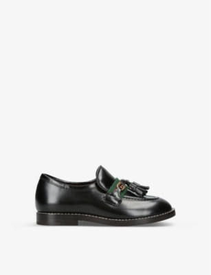 GUCCI: Faye tasselled leather loafers 1-4 years old
