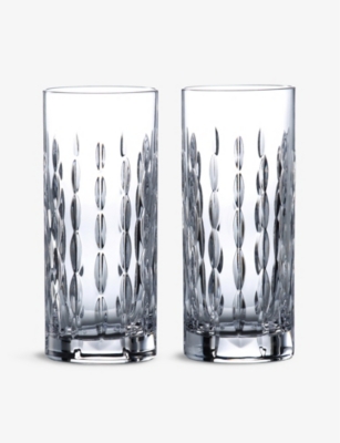 Waterford Neptune Hi Ball Crystal Glasses Set Of Two