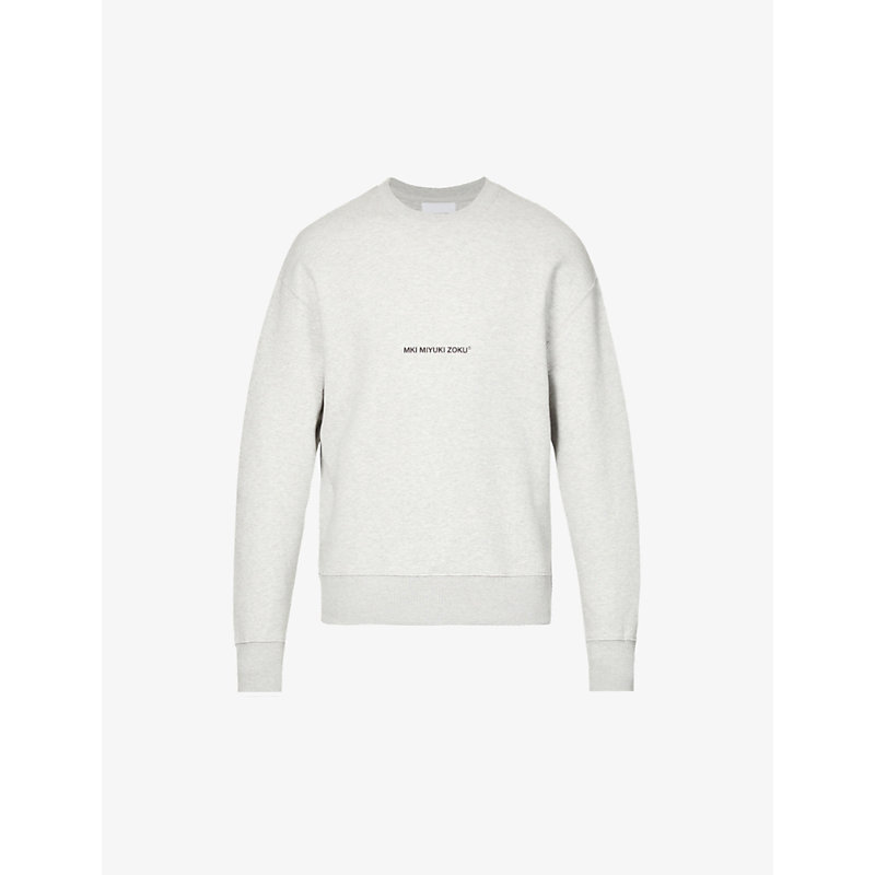 Mki Miyuki Zoku Staple Brand-print Organic-cotton And Recycled-polyester Blend Sweatshirt In Grey