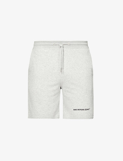 MKI MIYUKI-ZOKU: Staple brand-print organic-cotton and recycled-polyester blend shorts