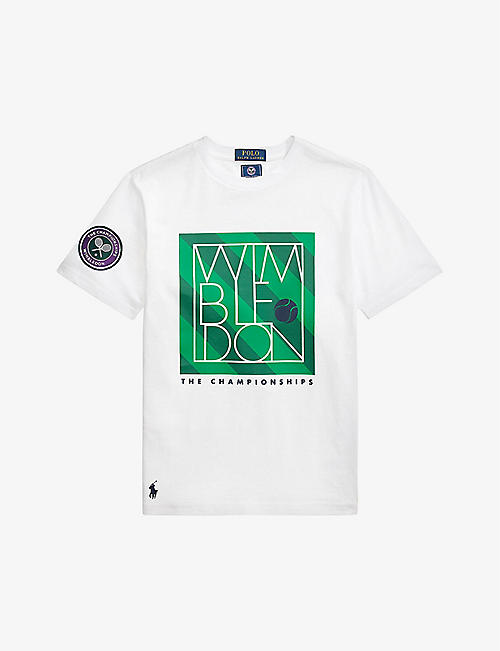 RALPH LAUREN: Graphic-print Wimbledon cotton-jersey T-shirt 13-14 years