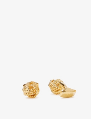 TATEOSSIAN: Knot gold-plated cufflinks